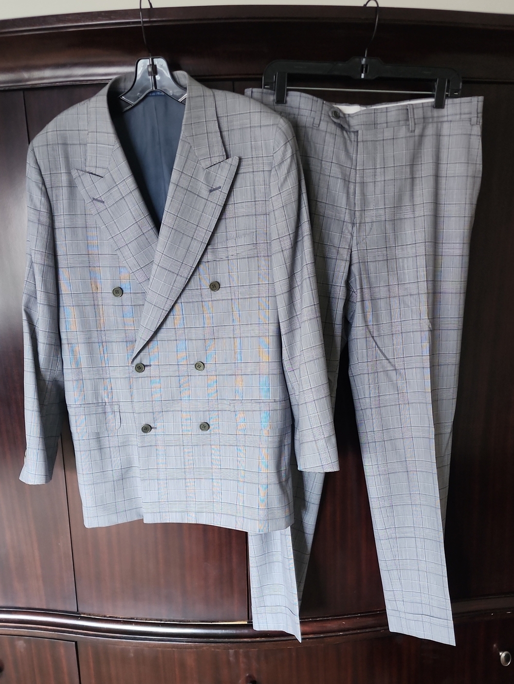Canali Gray Plaid Double-Breasted Suit